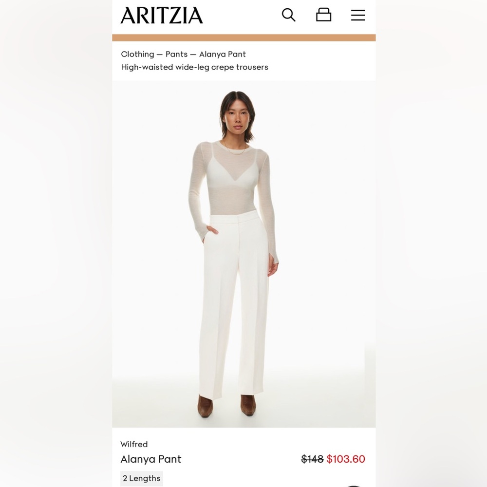 Aritzia Wilfred Alanya wide leg pants